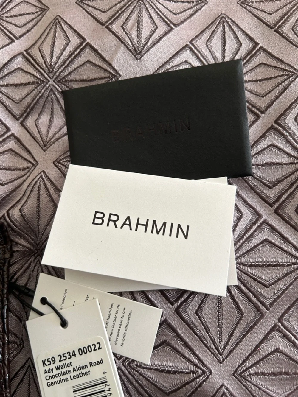 Brahmin Chocolate Croc-Embossed Wallet with Gold Plaque - Picture 5 of 7